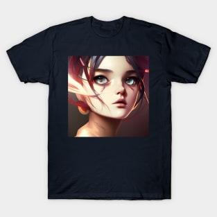 Anime Art Japanese Girl Illustration Design IV T-Shirt